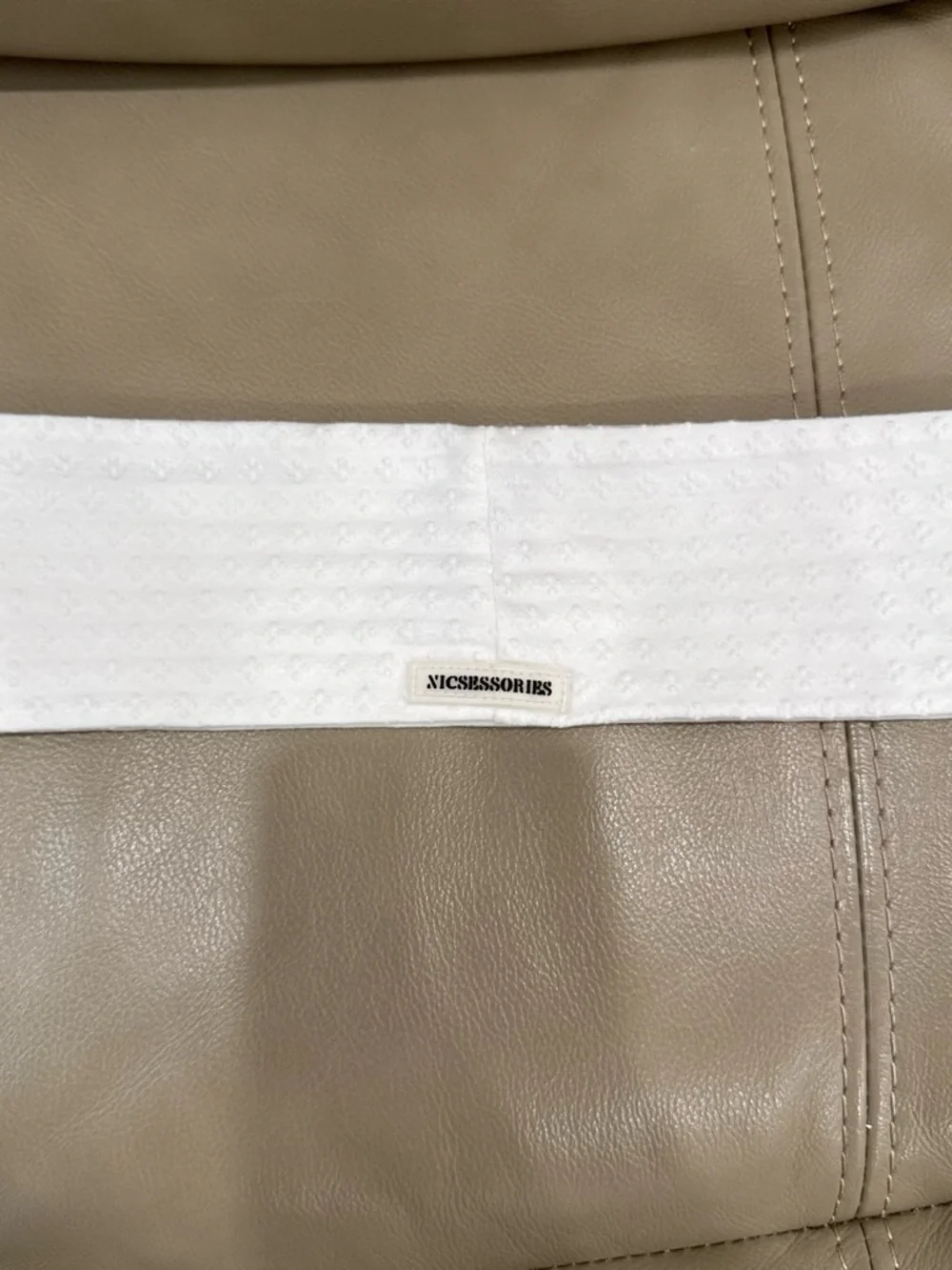 White Textured Headband for Women